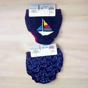 2-Baby Boutique Diaper Covers Sailboat And Shark Design Blue 0-12 Months